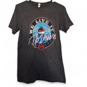 Size small Morgan Wallen tour date shirt grey "We Live It Up Down"